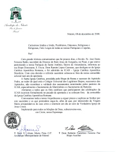 Nota Oficial da Arquidiocese de Niterói